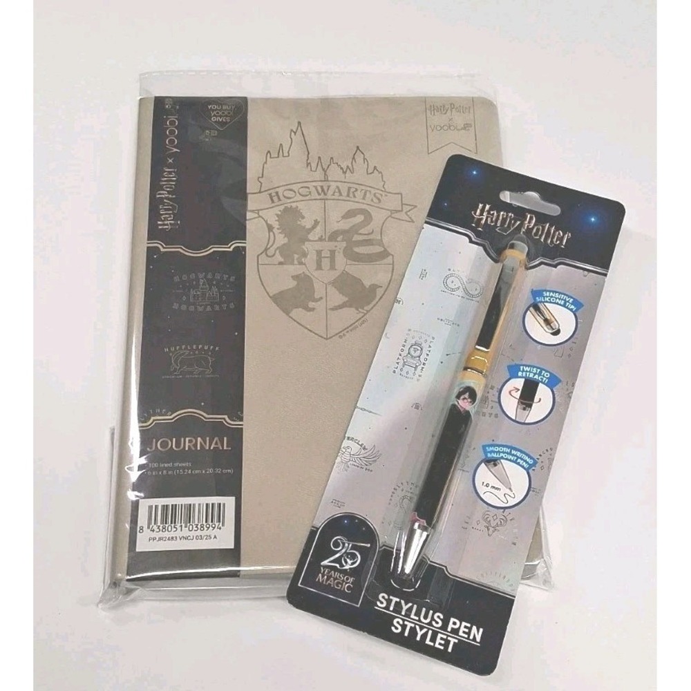 Harry Potter Yoobi Hogwarts Soft Cover Gray Journal w/ Pen - Back to School